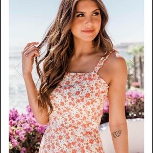 Pink Lily Floral Midi